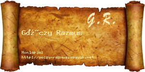 Géczy Razmus névjegykártya
